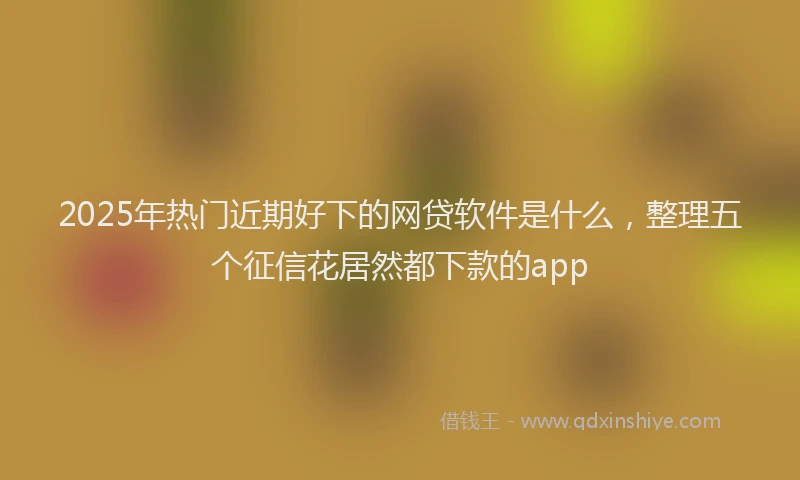 2025年热门近期好下的网贷软件是什么，整理五个征信花居然都下款的app