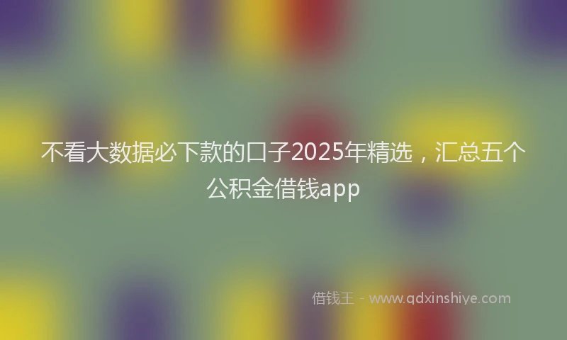不看大数据必下款的口子2025年精选，汇总五个公积金借钱app