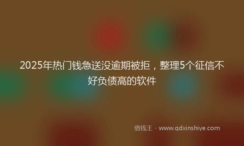 2025年热门钱急送没逾期被拒，整理5个征信不好负债高的软件