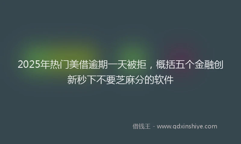 2025年热门美借逾期一天被拒，概括五个金融创新秒下不要芝麻分的软件