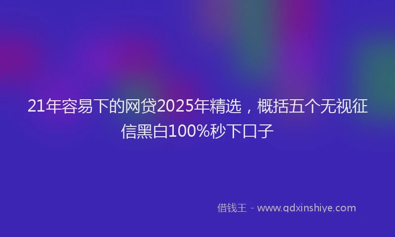 21年容易下的网贷2025年精选，概括五个无视征信黑白100%秒下口子