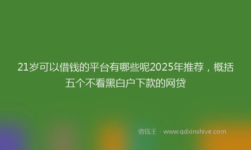21岁可以借钱的平台有哪些呢2025年推荐，概括五个不看黑白户下款的网贷