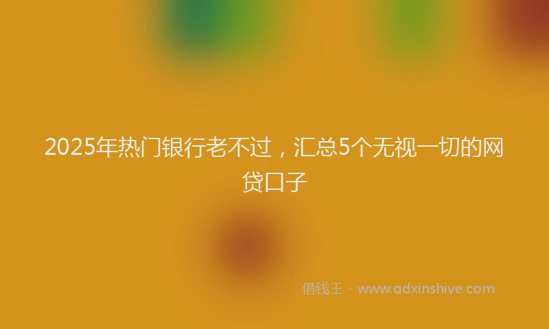 2025年热门银行老不过，汇总5个无视一切的网贷口子