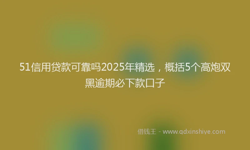 51信用贷款可靠吗2025年精选，概括5个高炮双黑逾期必下款口子