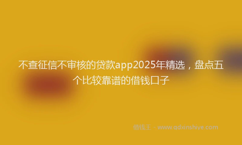 不查征信不审核的贷款app2025年精选，盘点五个比较靠谱的借钱口子