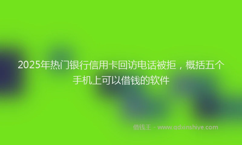 2025年热门银行信用卡回访电话被拒，概括五个手机上可以借钱的软件