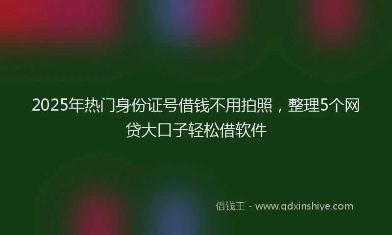 2025年热门身份证号借钱不用拍照，整理5个网贷大口子轻松借软件