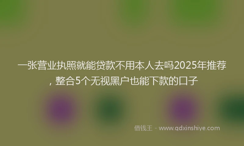 一张营业执照就能贷款不用本人去吗2025年推荐，整合5个无视黑户也能下款的口子