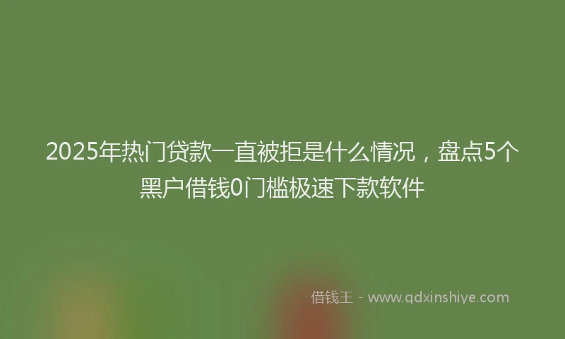 2025年热门贷款一直被拒是什么情况，盘点5个黑户借钱0门槛极速下款软件