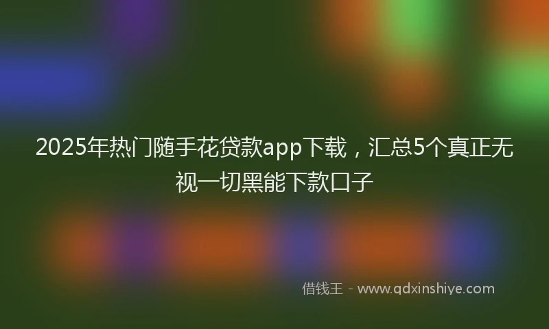 2025年热门随手花贷款app下载，汇总5个真正无视一切黑能下款口子