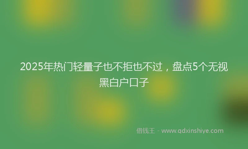 2025年热门轻量子也不拒也不过，盘点5个无视黑白户口子