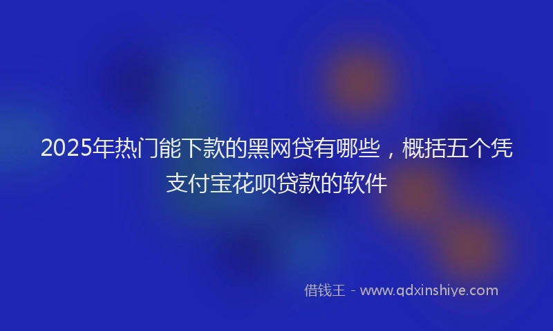 2025年热门能下款的黑网贷有哪些，概括五个凭支付宝花呗贷款的软件