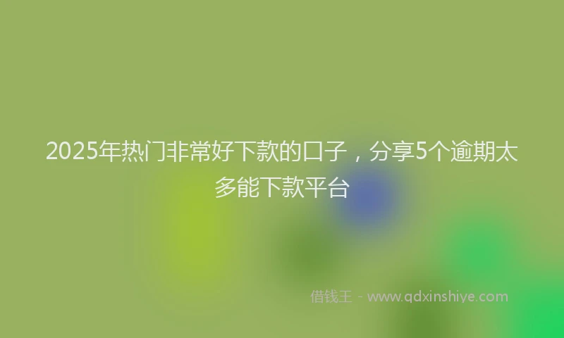2025年热门非常好下款的口子，分享5个逾期太多能下款平台