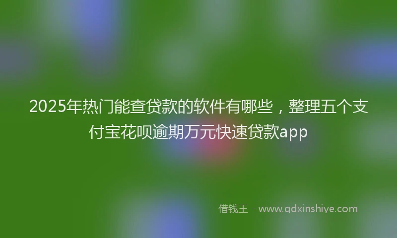 2025年热门能查贷款的软件有哪些，整理五个支付宝花呗逾期万元快速贷款app