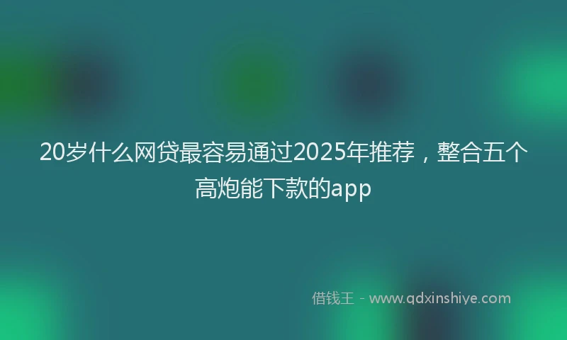 20岁什么网贷最容易通过2025年推荐，整合五个高炮能下款的app