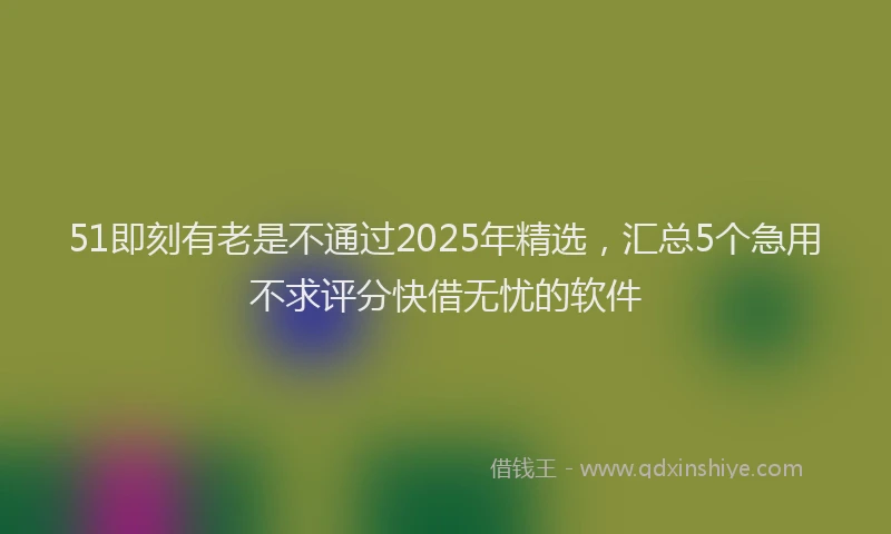 51即刻有老是不通过2025年精选，汇总5个急用不求评分快借无忧的软件