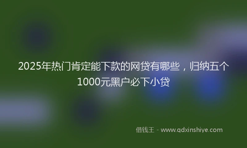 2025年热门肯定能下款的网贷有哪些，归纳五个1000元黑户必下小贷