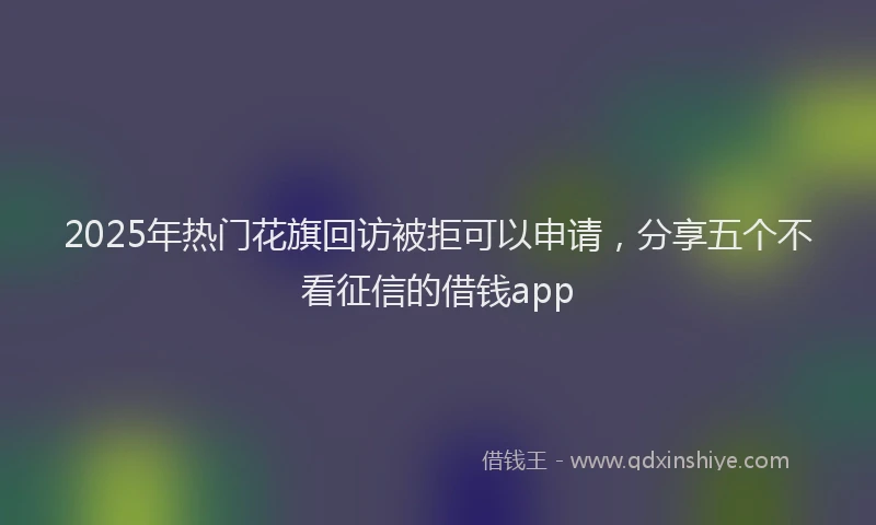 2025年热门花旗回访被拒可以申请，分享五个不看征信的借钱app