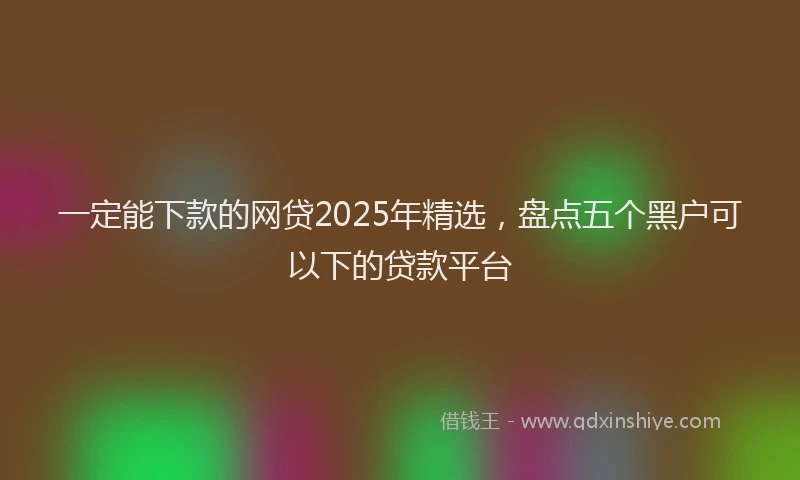 一定能下款的网贷2025年精选，盘点五个黑户可以下的贷款平台