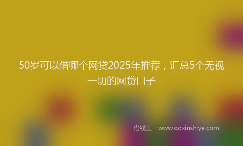 50岁可以借哪个网贷2025年推荐，汇总5个无视一切的网贷口子