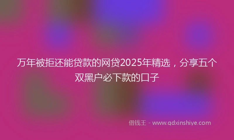 万年被拒还能贷款的网贷2025年精选，分享五个双黑户必下款的口子