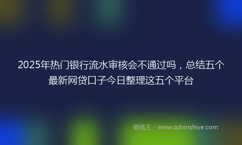 2025年热门银行流水审核会不通过吗，总结五个最新网贷口子今日整理这五个平台
