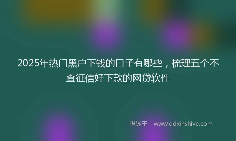 2025年热门黑户下钱的口子有哪些，梳理五个不查征信好下款的网贷软件
