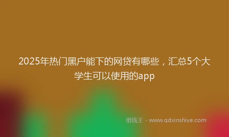 2025年热门黑户能下的网贷有哪些，汇总5个大学生可以使用的app