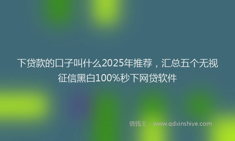下贷款的口子叫什么2025年推荐，汇总五个无视征信黑白100%秒下网贷软件