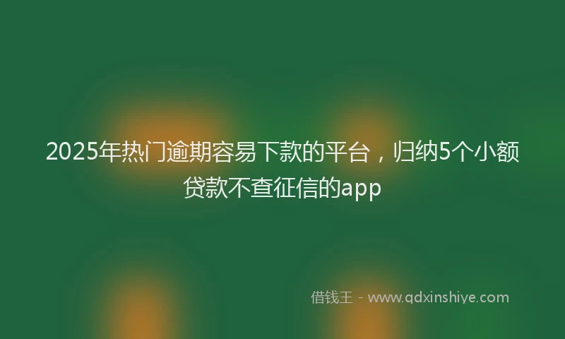 2025年热门逾期容易下款的平台，归纳5个小额贷款不查征信的app