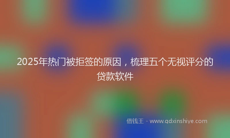 2025年热门被拒签的原因，梳理五个无视评分的贷款软件