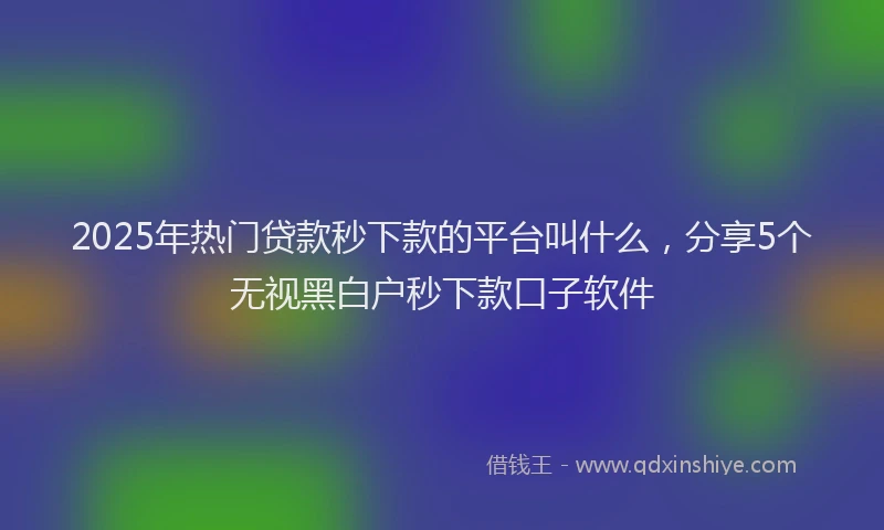 2025年热门贷款秒下款的平台叫什么，分享5个无视黑白户秒下款口子软件