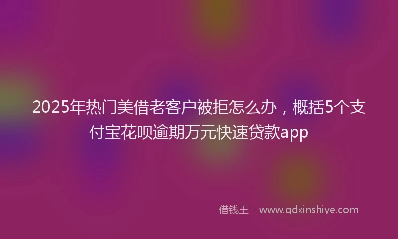 2025年热门美借老客户被拒怎么办，概括5个支付宝花呗逾期万元快速贷款app