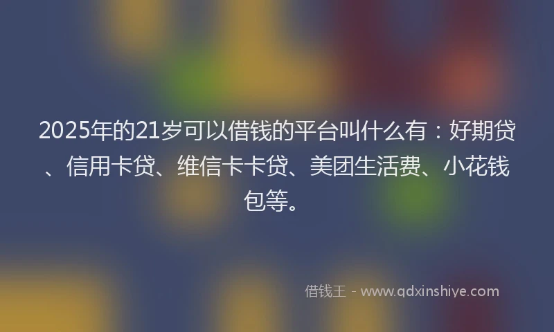 2025年的21岁可以借钱的平台叫什么有：好期贷、信用卡贷、维信卡卡贷、美团生活费、小花钱包等。