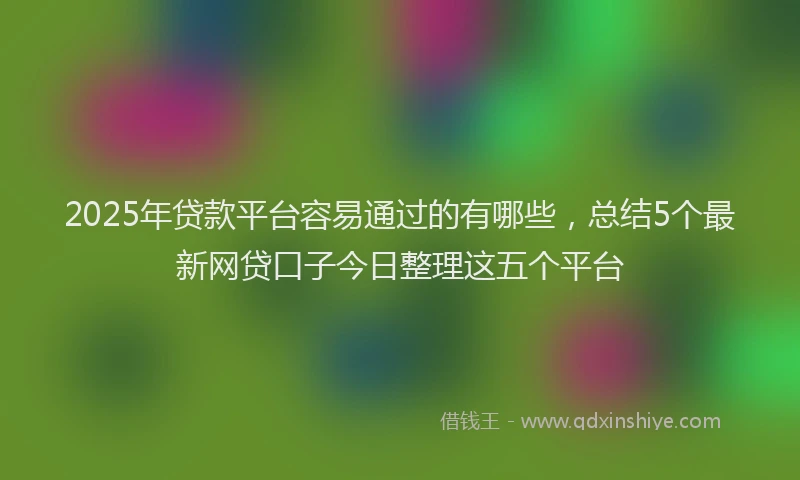 2025年贷款平台容易通过的有哪些，总结5个最新网贷口子今日整理这五个平台