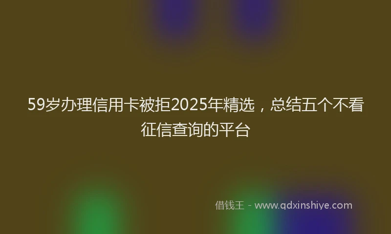 59岁办理信用卡被拒2025年精选，总结五个不看征信查询的平台