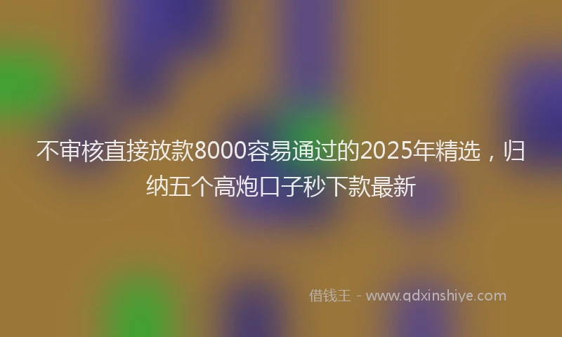 不审核直接放款8000容易通过的2025年精选，归纳五个高炮口子秒下款最新