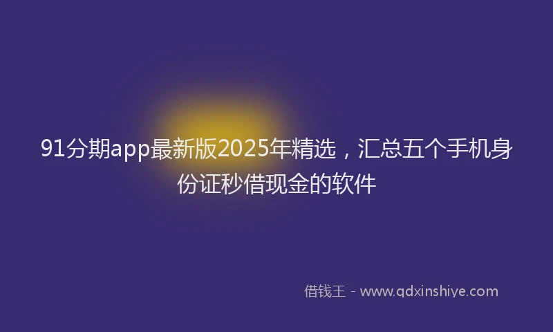 91分期app最新版2025年精选，汇总五个手机身份证秒借现金的软件