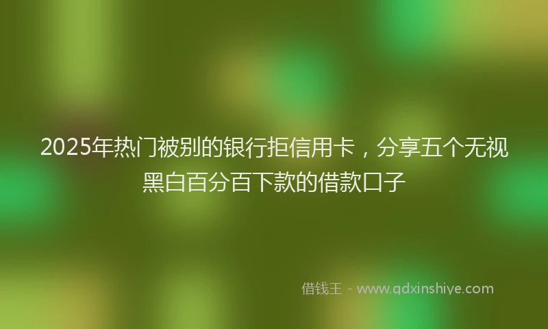 2025年热门被别的银行拒信用卡，分享五个无视黑白百分百下款的借款口子