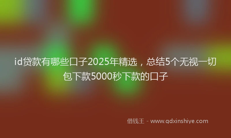 id贷款有哪些口子2025年精选，总结5个无视一切包下款5000秒下款的口子