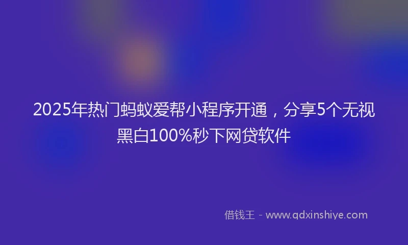 2025年热门蚂蚁爱帮小程序开通，分享5个无视黑白100%秒下网贷软件