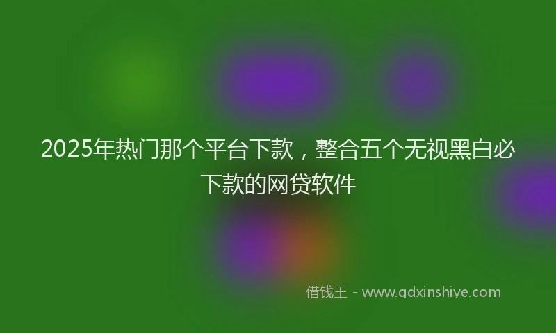 2025年热门那个平台下款，整合五个无视黑白必下款的网贷软件