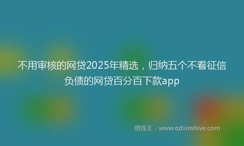 不用审核的网贷2025年精选，归纳五个不看征信负债的网贷百分百下款app