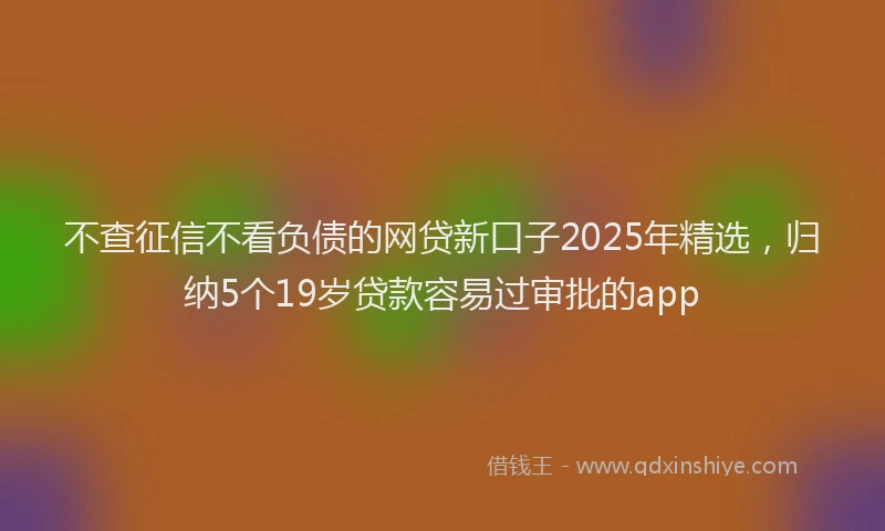 不查征信不看负债的网贷新口子2025年精选，归纳5个19岁贷款容易过审批的app