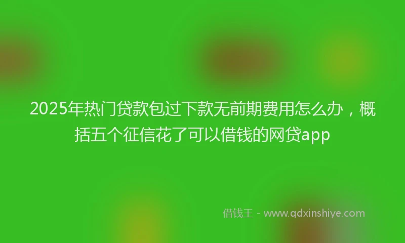 2025年热门贷款包过下款无前期费用怎么办，概括五个征信花了可以借钱的网贷app