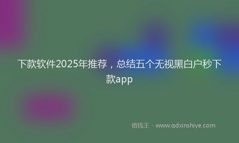 下款软件2025年推荐，总结五个无视黑白户秒下款app