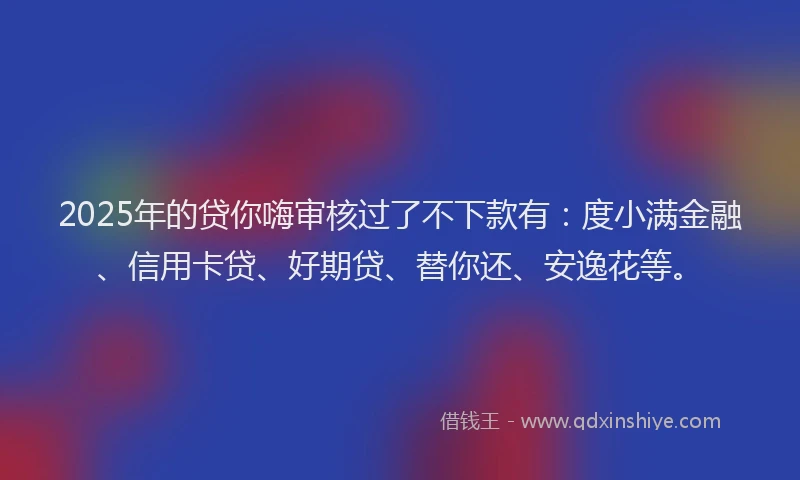 2025年的贷你嗨审核过了不下款有：度小满金融、信用卡贷、好期贷、替你还、安逸花等。