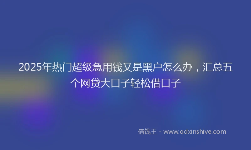 2025年热门超级急用钱又是黑户怎么办，汇总五个网贷大口子轻松借口子
