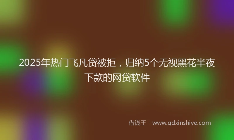 2025年热门飞凡贷被拒，归纳5个无视黑花半夜下款的网贷软件