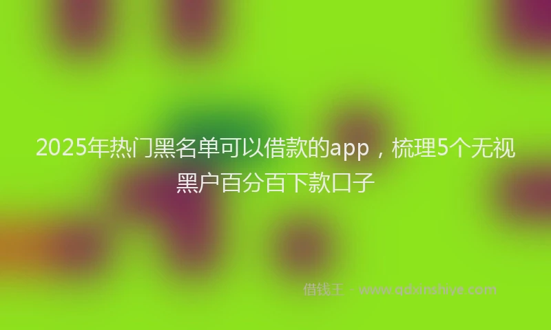 2025年热门黑名单可以借款的app，梳理5个无视黑户百分百下款口子